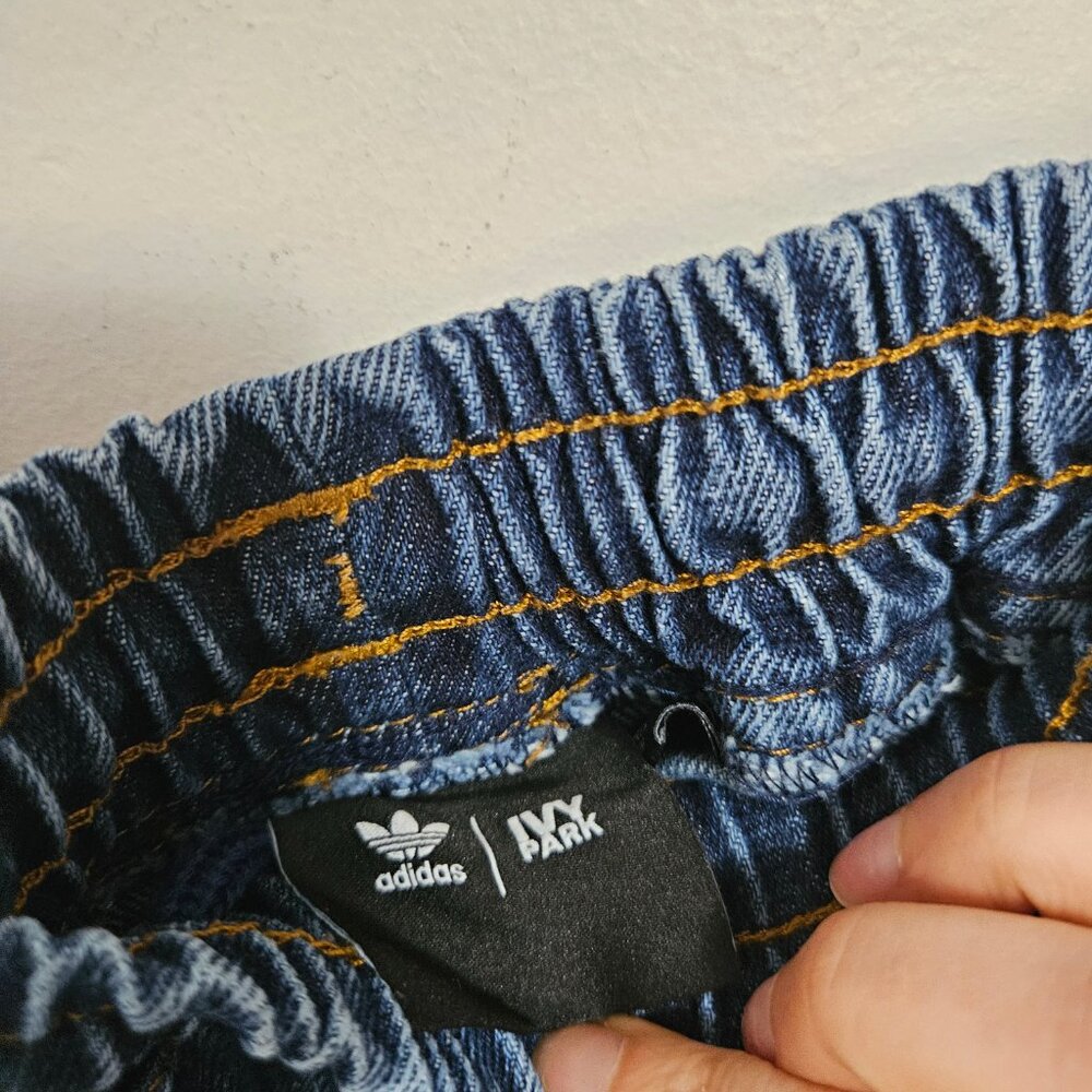 Adidas x IVY PARK Women's Denim Joggers Jeans XS Monogram Blue - Picture 8 of 14